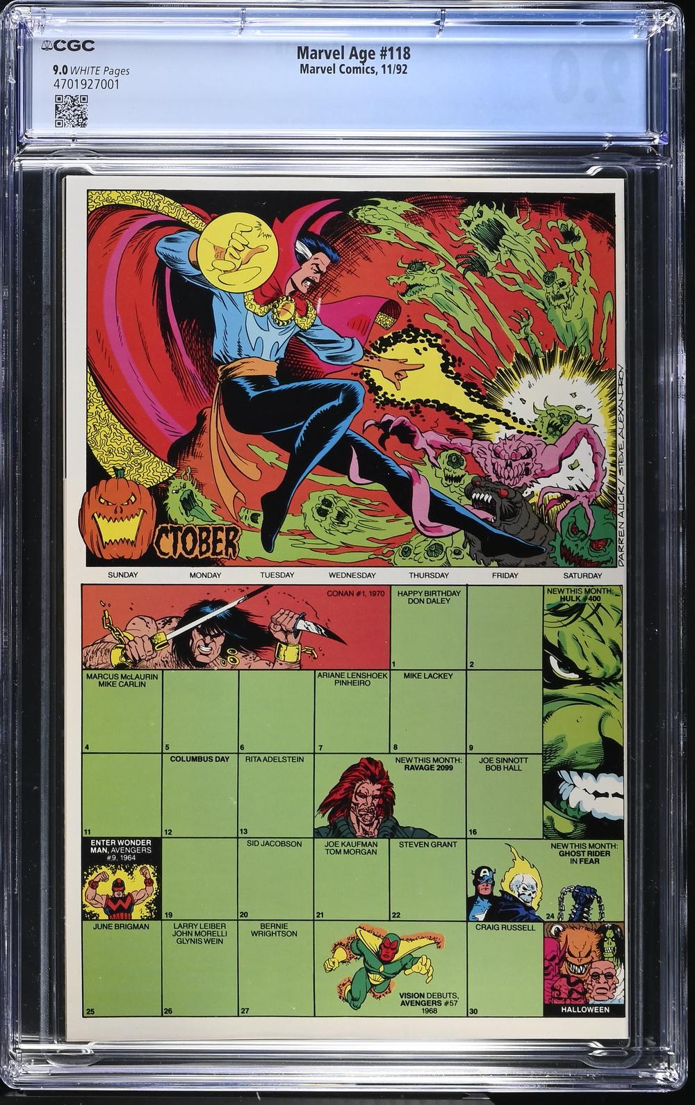 11/92 Marvel Age - Marvel Comic CGC-COMIC 9.0 VF/NM